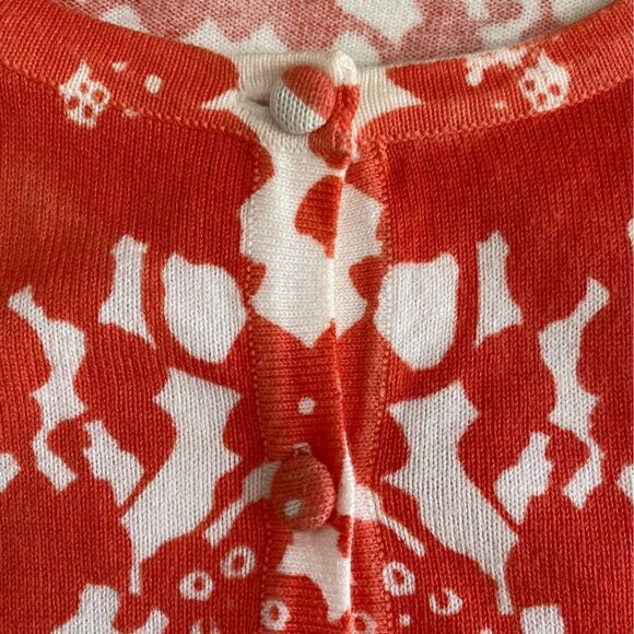 🧥Elementz Coral & White Floral Button Cardigan Sweater Size Medium -VGUC! - Picture 6 of 7